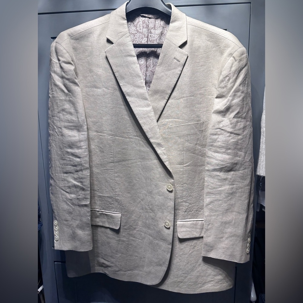 Ralph Lauren sport coat, light grey linen, 54R